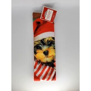 Christmas Themed Knee High Socks With‎ A Puppy On Them 🎄